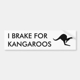 Autocollant De Voiture JE FREINS POUR KANGAROOS Bumper Sticker