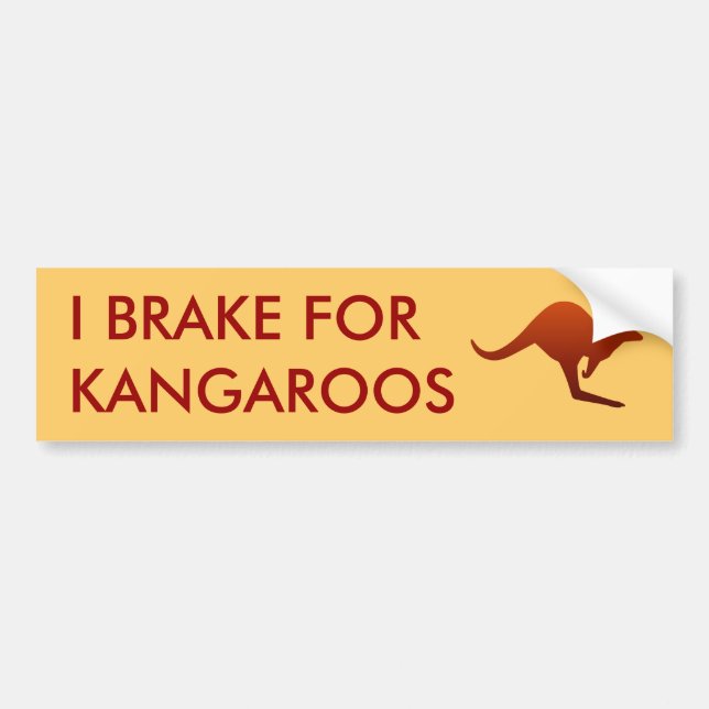 Autocollant De Voiture JE FREINS POUR KANGAROOS Bumper Sticker (Devant)
