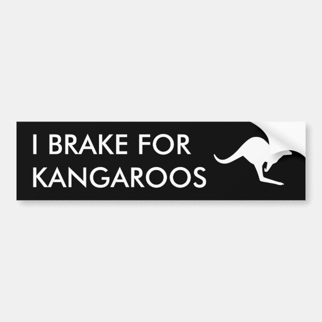 Autocollant De Voiture JE FREINS POUR KANGAROOS Bumper Sticker (Devant)