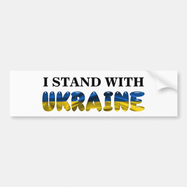 AUTOCOLLANT DE VOITURE JE ME TIENS AVEC L'UKRAINE (Devant)