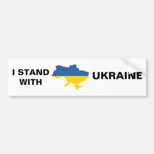 Autocollant De Voiture Je me tiens avec l'Ukraine drapeau ukrainien et pa