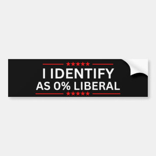 Autocollant De Voiture Je m'identifie comme libéral à 0 %