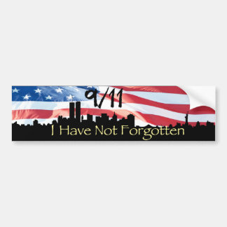 Autocollant De Voiture Je N'Ai Pas Oublié - 9/11 NY Skyline Waving Flag