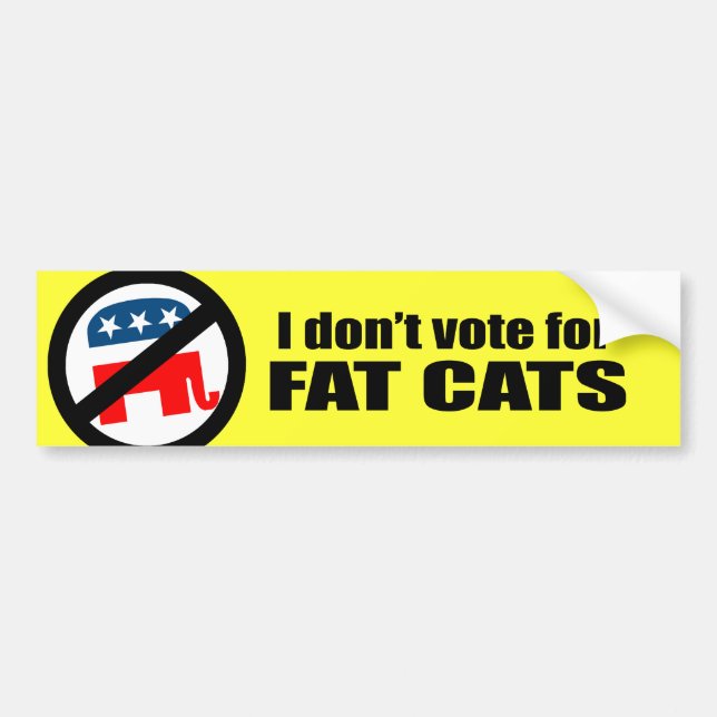 Autocollant De Voiture Je ne vote pas pour des CHATS de FAT (Devant)