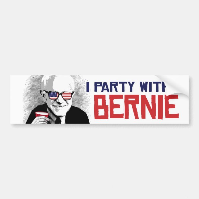 Autocollant De Voiture Je Party avec Bernie - des ponceuses de Bernie - (Devant)