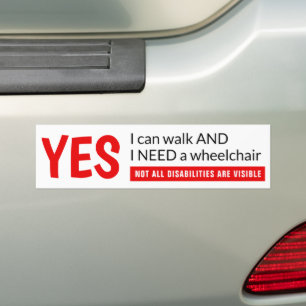 Autocollant De Voiture Je peux marcher Sensibilisation pour les utilisate