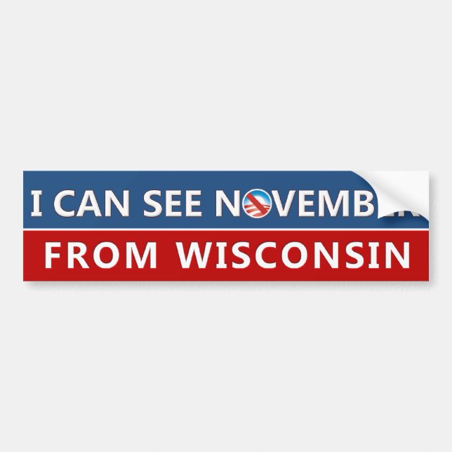Autocollant De Voiture Je peux voir novembre du Wisconsin (Devant)