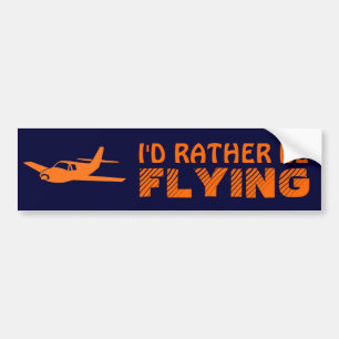 Autocollant De Voiture Je piloterais plutôt le bumpersticker orange de