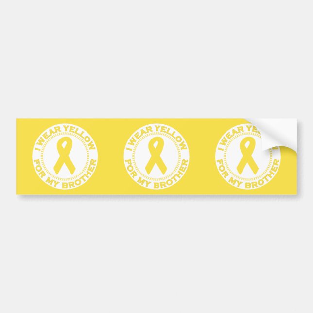 Autocollant De Voiture Je porte le jaune pour mon frère (Devant)