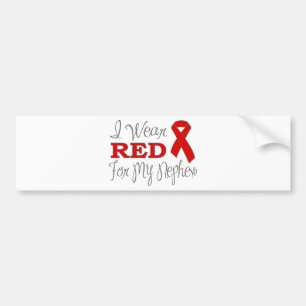 Autocollant De Voiture Je porte le rouge pour mon neveu (le ruban rouge)