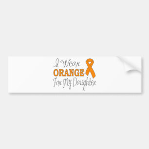 Autocollant De Voiture Je porte l'orange pour ma fille (le ruban orange)