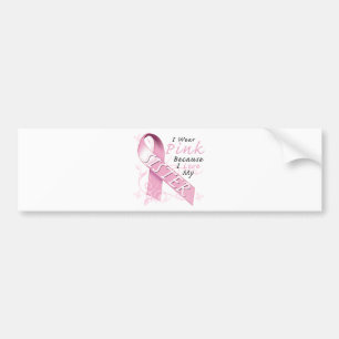 Autocollant De Voiture Je porte rose puisque j'aime ma soeur