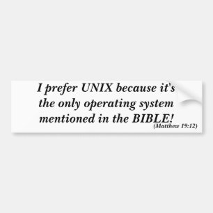 Autocollant De Voiture Je préfère UNIX