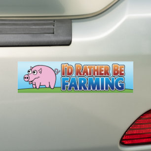 Autocollant De Voiture Je préférerais être agriculteur ! (agriculture vir