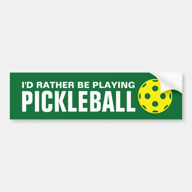 Autocollant De Voiture Je préférerais jouer au pickleball drôle (Devant)