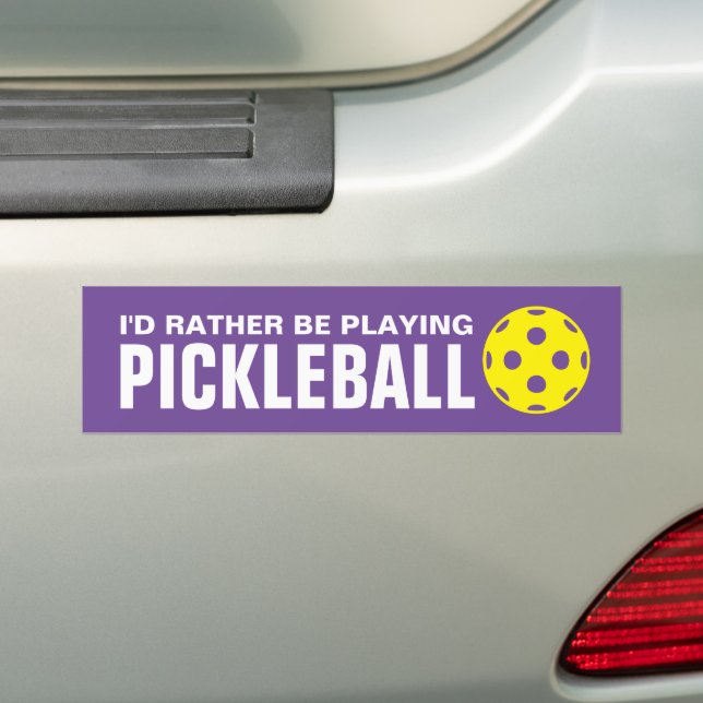 Autocollant De Voiture Je préférerais jouer au pickleball fun couleur per (En voiture)