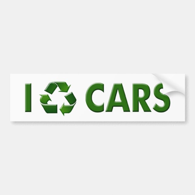 Autocollant De Voiture Je Recycle Les Voitures (Devant)