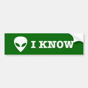 Autocollant De Voiture JE SAIS (OVNI Alien) Bumper Sticker