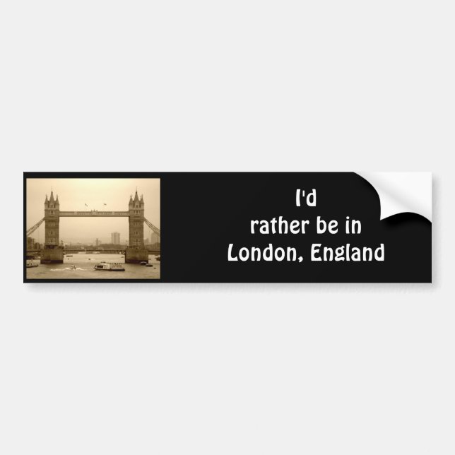 Autocollant De Voiture Je serais plutôt bumpersticker à Londres, (Devant)