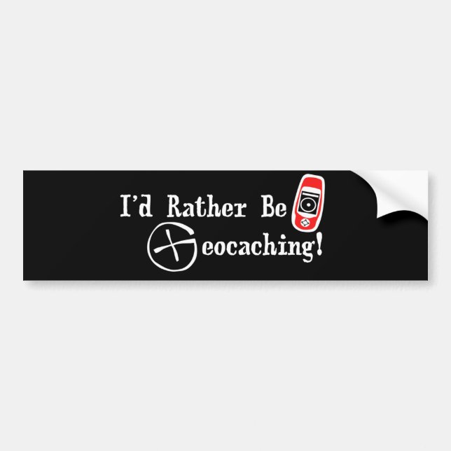 Autocollant De Voiture Je serais plutôt Geocaching ! (Devant)