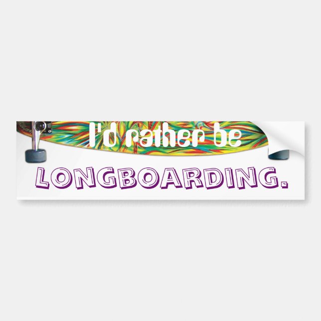 Autocollant De Voiture Je serais plutôt, longboarding (Devant)