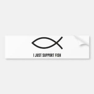 Autocollant De Voiture Je soutiens juste le symbole d'Ichthys de poissons