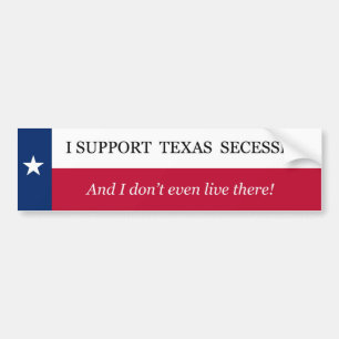 Autocollant De Voiture Je soutiens la secession du Texas