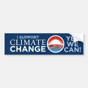 Autocollant De Voiture Je soutiens le climat Changement-Obama-comme