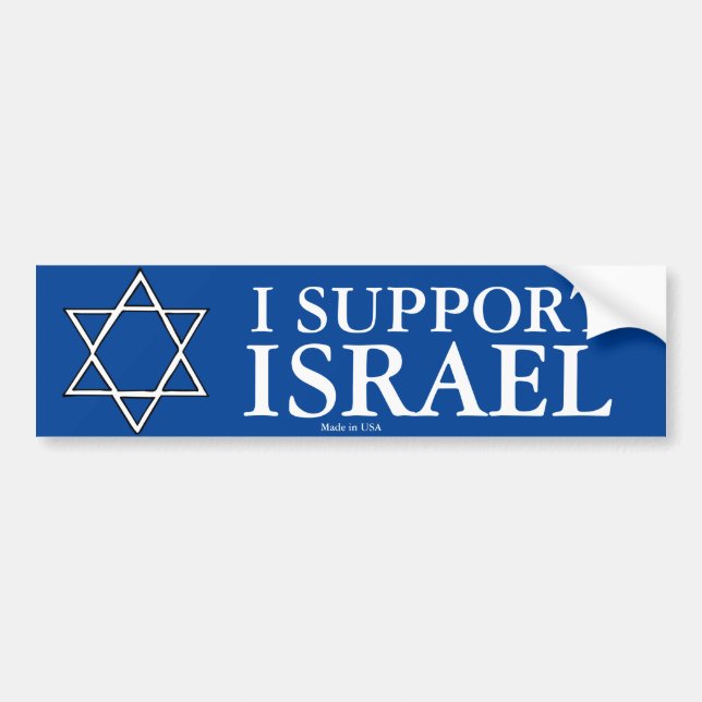 Autocollant De Voiture Je soutiens le pare-chocs Stiker de l'Israël (Devant)