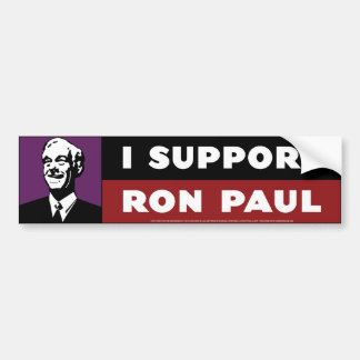 Autocollant De Voiture Je soutiens Ron Paul - pourpre