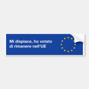 Autocollant De Voiture "Je suis adhésif pour pare-chocs d'UE désolée" 