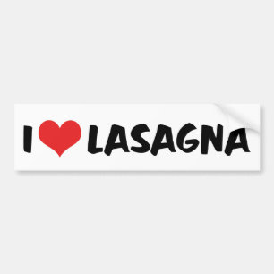 Autocollant De Voiture Je suis amoureux de lasagne au coeur - Nourriture