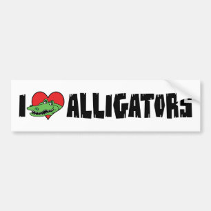Autocollant De Voiture Je suis amoureux des alligators à coeur