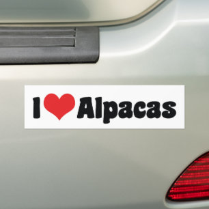 Autocollant De Voiture Je suis amoureux des alpagas au cœur