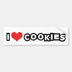 Autocollant De Voiture Je suis amoureux des cookies en forme de coeur - A