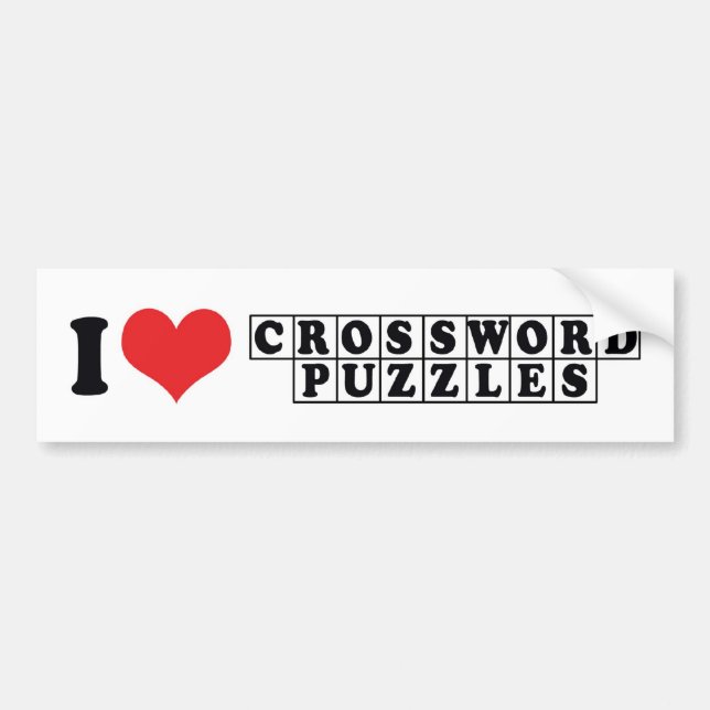 Autocollant De Voiture Je suis amoureux des mots croisés (Cœur) - Amateur (Devant)