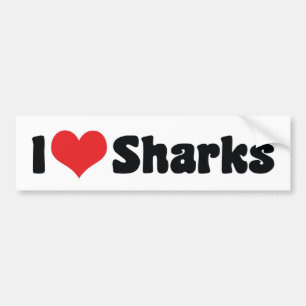 Autocollant De Voiture Je suis amoureux des requins Heart - Amoureux des 