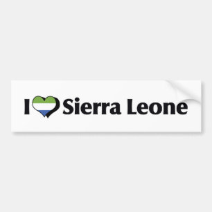 Autocollant De Voiture Je suis amoureux du drapeau de la Sierra Leone