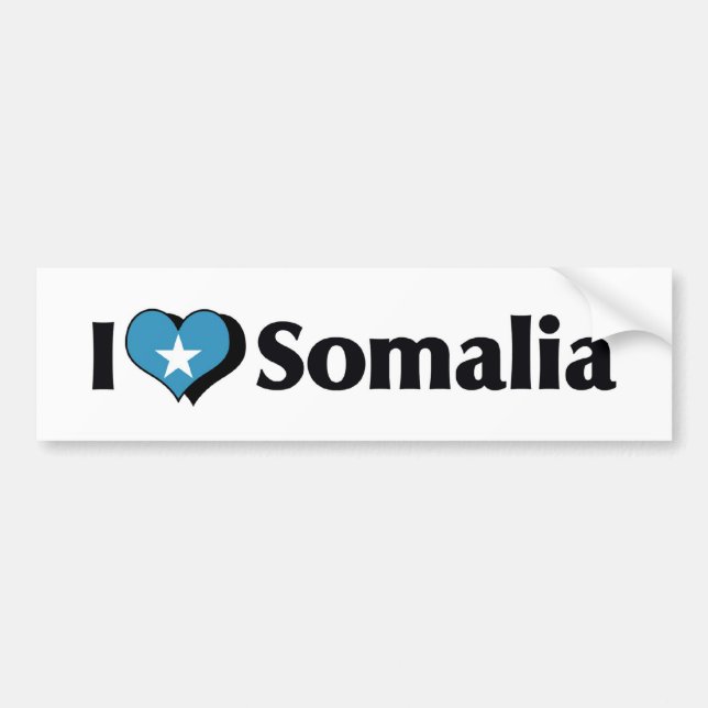 Autocollant De Voiture Je suis amoureux du drapeau de la Somalie (Devant)