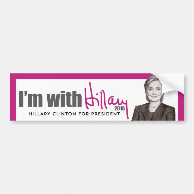 Autocollant De Voiture Je suis avec Hillary - Hillary Clinton pour le (Devant)