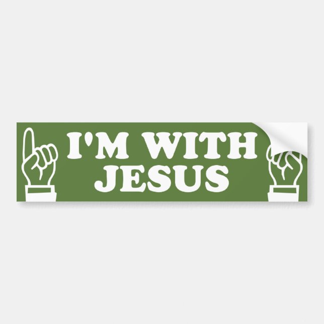 Autocollant De Voiture Je suis avec Jésus (Devant)