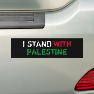 Autocollant De Voiture Je suis avec la Palestine blanc rouge vert typogra