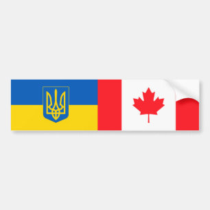 Autocollant De Voiture Je suis avec l'Ukraine. Drapeaux du Canada et de l
