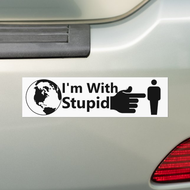 Autocollant De Voiture Je suis avec Stupid | Sauvez la Terre (En voiture)