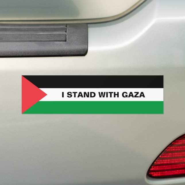 Autocollant De Voiture Je suis debout avec Gaza texte personnalisé drapea (En voiture)