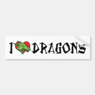 Autocollant De Voiture Je suis des dragons à coeur