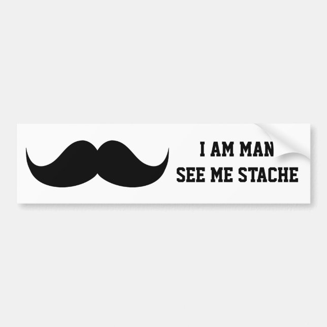 Autocollant De Voiture Je suis homme me vois moustache de moustache de (Devant)