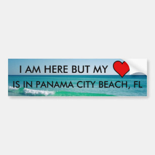 AUTOCOLLANT DE VOITURE JE SUIS ICI MAIS MON COEUR EST EN PLAGE DE PANAMÁ