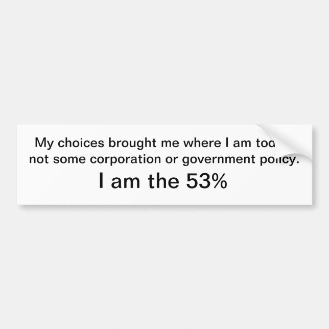 Autocollant De Voiture Je suis le 53% (Devant)