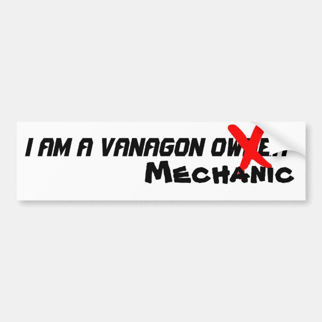 Autocollant De Voiture Je suis mécanicien de Vanagon (Devant)